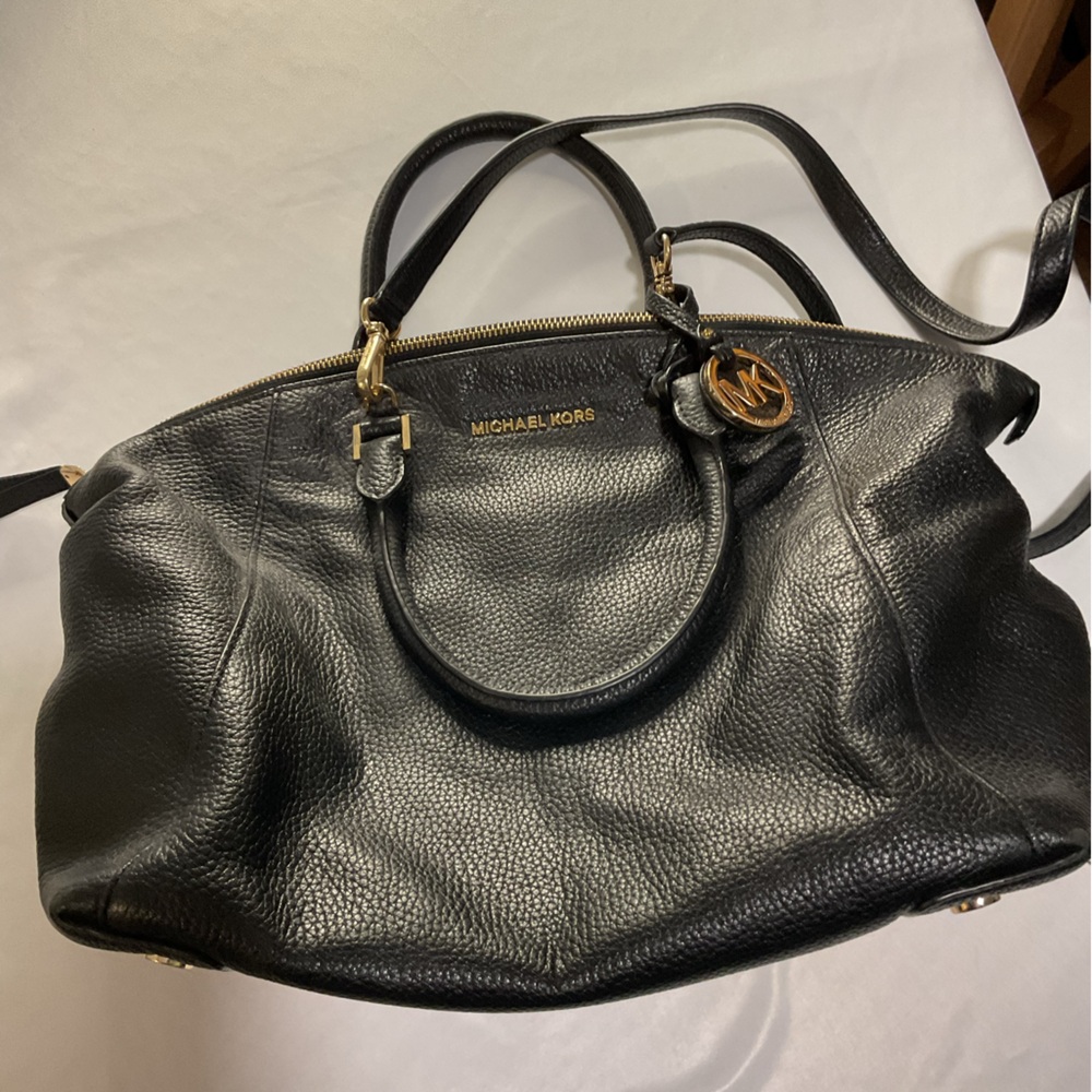Michael Kors Black Pebbled Leather Tote